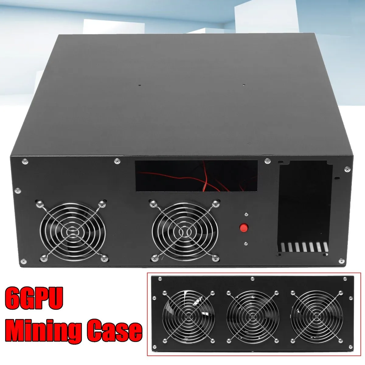 

6 GPU Miner Case Ethereum Miner Power Supply For Bitcoin Miners support 6 graphics Card Interface Mining Power
