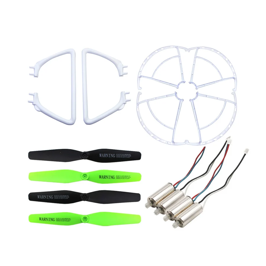 

Syma X54HW X5HC RC Drone Quadcopter Spare Parts Motor 2A+2B Propeller Landing Skid Propeller Protectors Accessory Set Kit