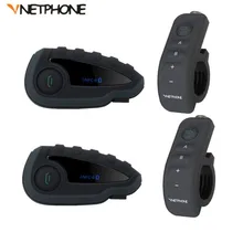 2Pcs V8 BT Interphone Intercom Headset Helmet Motorcycle 5 Rider Bluetooth Communication System Walkie Talkie NFC Remote Control