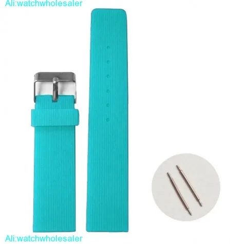 22mm Day Sky Blue Silicone Jelly Rubber Ladies Men Watch Band Straps WB1071B22JB