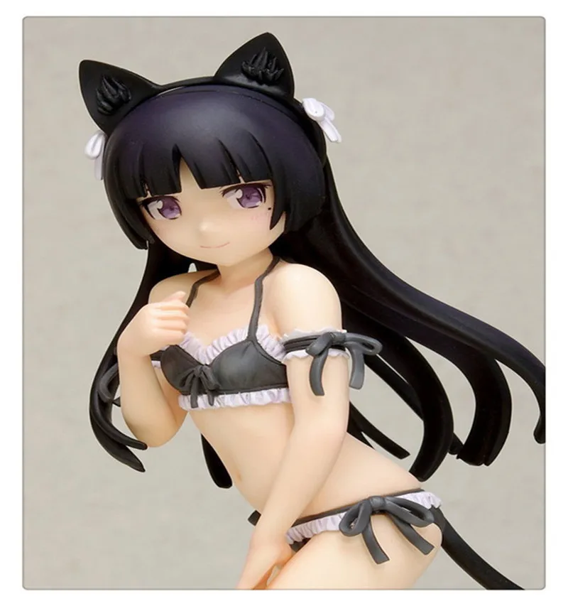 15 см ПВХ Сексуальная японская аниме фигурка Gokou Ruri kuro neko черный купальник бикини