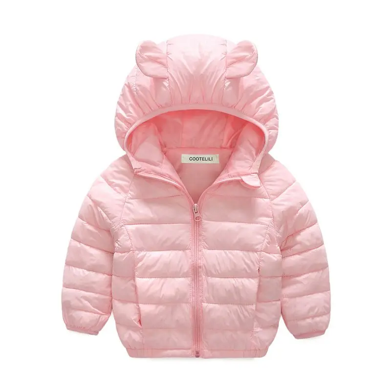COOTELILI 70-120cm Cute Bear Ear Winter Jackets Girls Baby Coat Outerwear Thicken Hooded Winter Children Boys Girls Clothes  (10)
