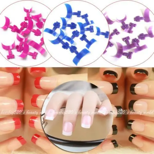 

500 Pcs French False Acrylic Nail Art Tips Decoration Glue Manicure UV Gel Color nine colors can choose