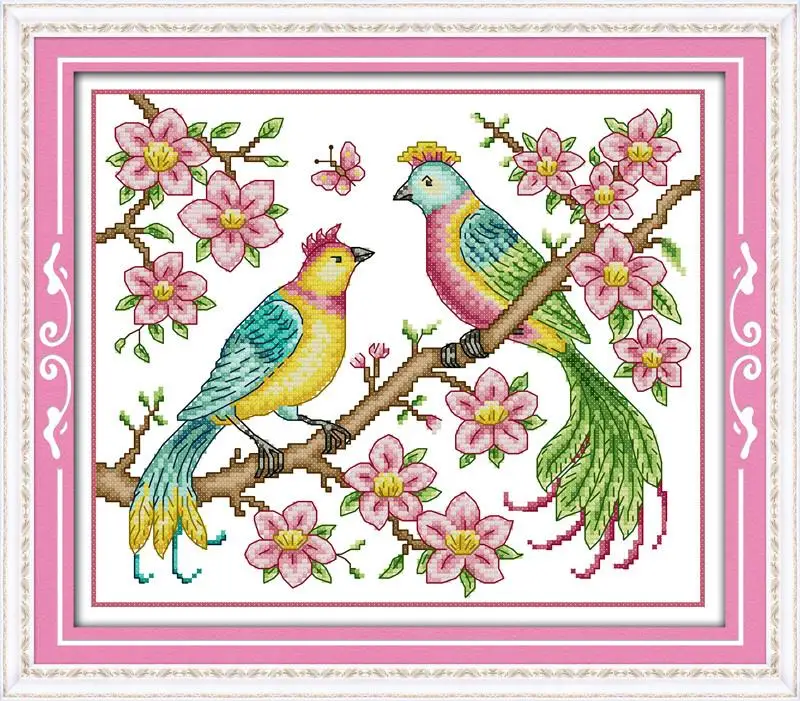 

Love birds Embroidery Floss DMC Cross Stitch In 11CT 14CT Needlework Counted Cross stitch Kit For Embroidery Cross Craft Hobby