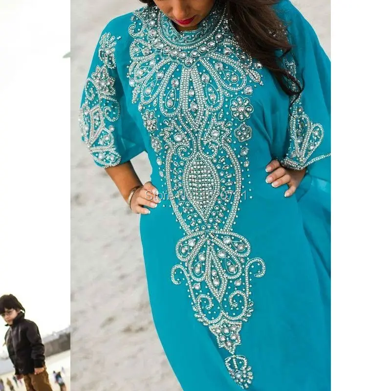 Вечернее платье Caftan Marocain Islamic Abaya в Дубае марокканский кафтан с коротким рукавом