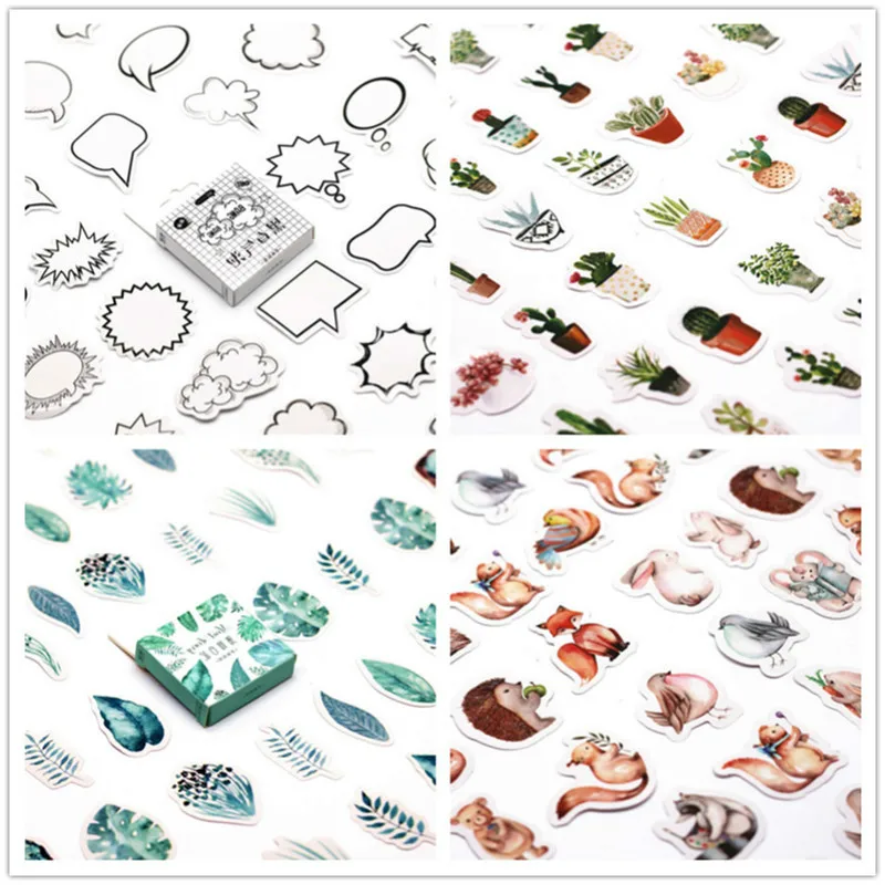 

45Pcs/set lovely bookmarks cute Mint leaf pattern planner Halloween Decoration school supplies stationery diary