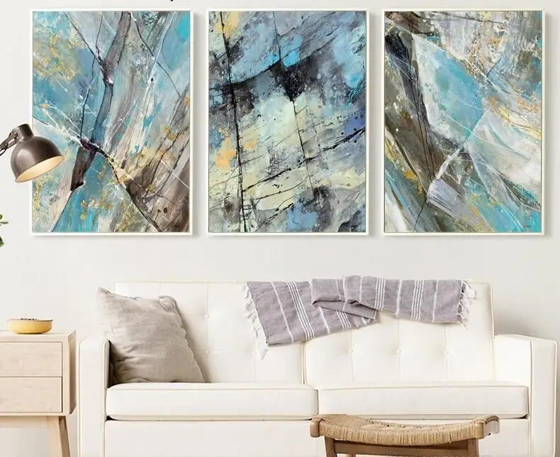 

3 Pieces Abstract Splash Paint Canvas Art Painting Print Poster Picture Wall Living Room Bedroom Home Decor Unframed