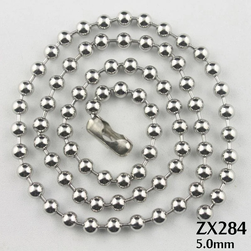 50 метров-100 метров 5 мм Шаровая цепь из нержавеющей стали ожерелье бусы цепи модные украшения детали ZX284