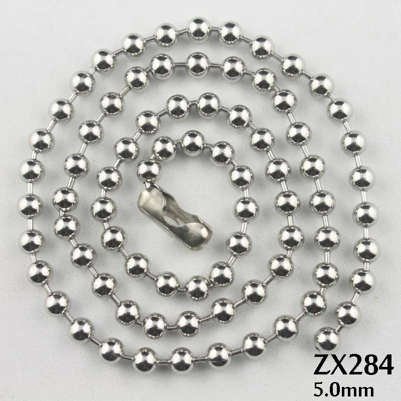 50meters 100meters 5mm ball chain stainless steel necklace beads chains