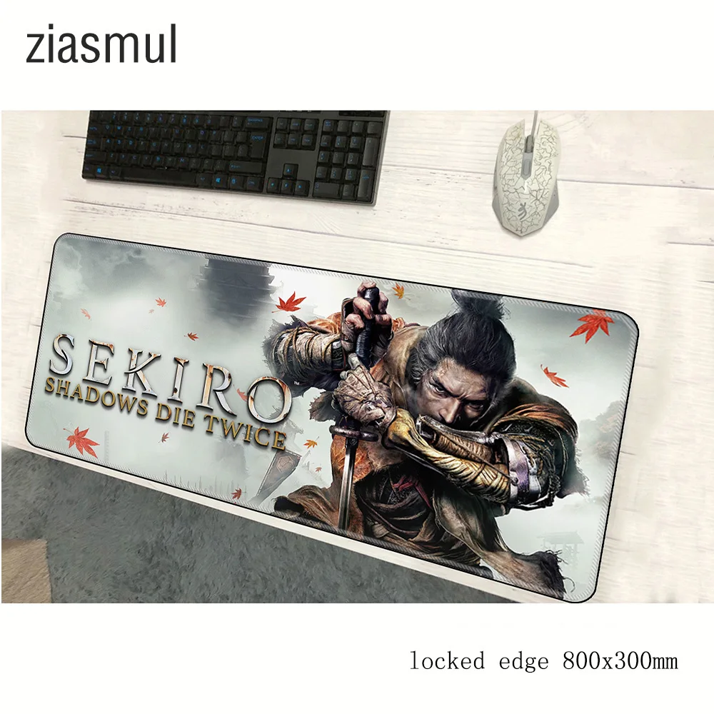 SEKIRO SHADOW DIE TWIC коврик для мыши популярный компьютерный геймерский 800x300x2 мм padmouse