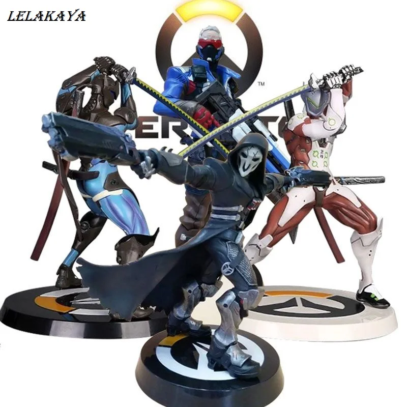 

Genji Masters Hanzo figure Zoro Tracer Widowmaker Reaper Soldier :76 Action Figure Model kids Toys Collection Tracer PVC