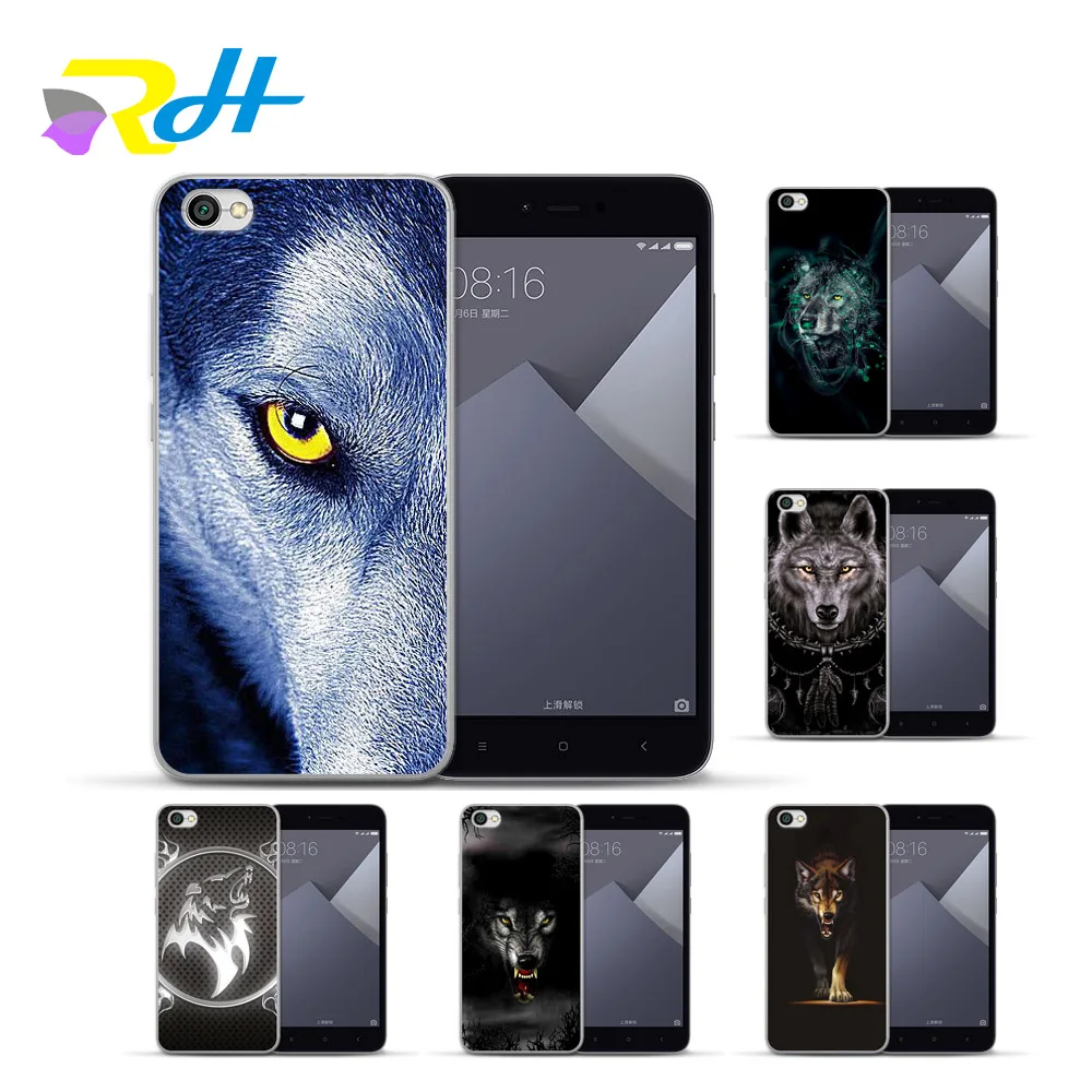 Case For Xiaomi Redmi 4A 4X Note Mi 5X 5A 6 Plus cover Soft silicone Painted Wolf Totem series Coque Etui | Мобильные телефоны и