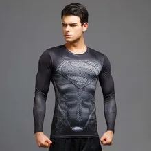 Быстросохнущая футболка для спортзала, футболка для бега, Кроссфит, Супермен, супергерой, футболки для фитнеса, спортивные рубашки, баскетбольная тренировочная рубашка для мужчин