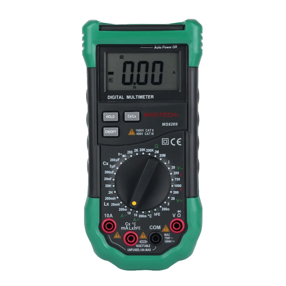 

MASTECH MS8269 3 1/2 Digital Multimeter AC/DC Voltage Resistance Capacitance Temperature Inductance Tester with Backlit