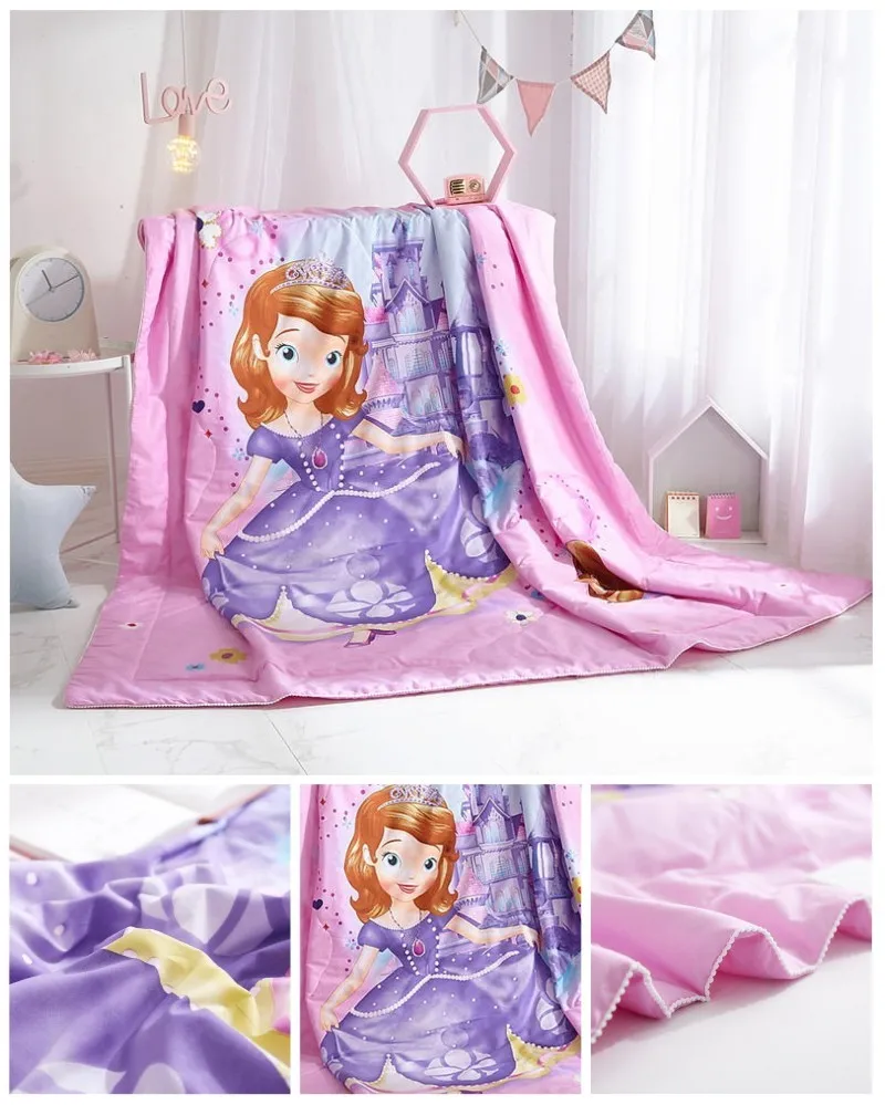 Disney Аутентичные Замороженные Эльза и Анна одеяла летнее одеяло постельные принадлежности хлопчатобумажные покрывала детей девочек