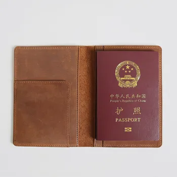 

Travel Passport Cover Passport Holder Folder Leather Card Holder Men Document Pack Simple Retro Portable Durable Wholesale