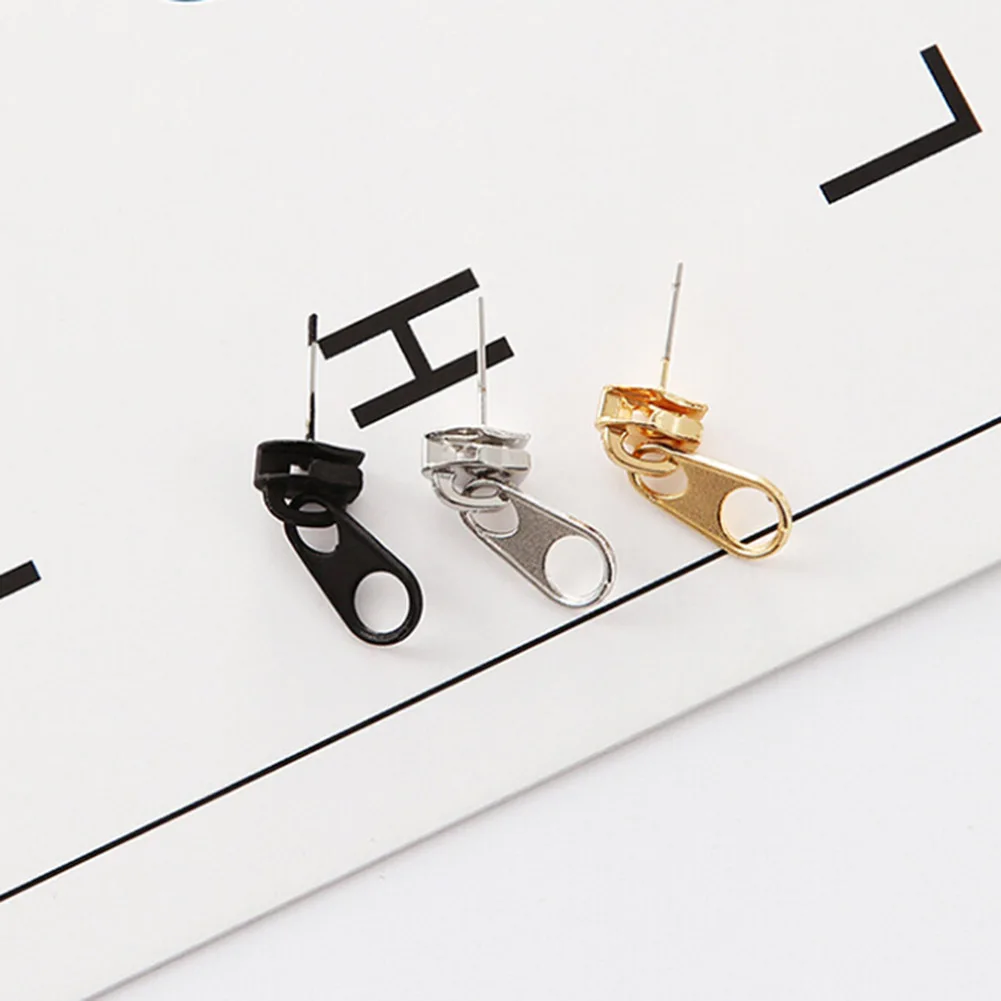 Brincos do punk rock zipper ferramentas parafuso prisioneiro tragus cartilagem da orelha piercing de a o