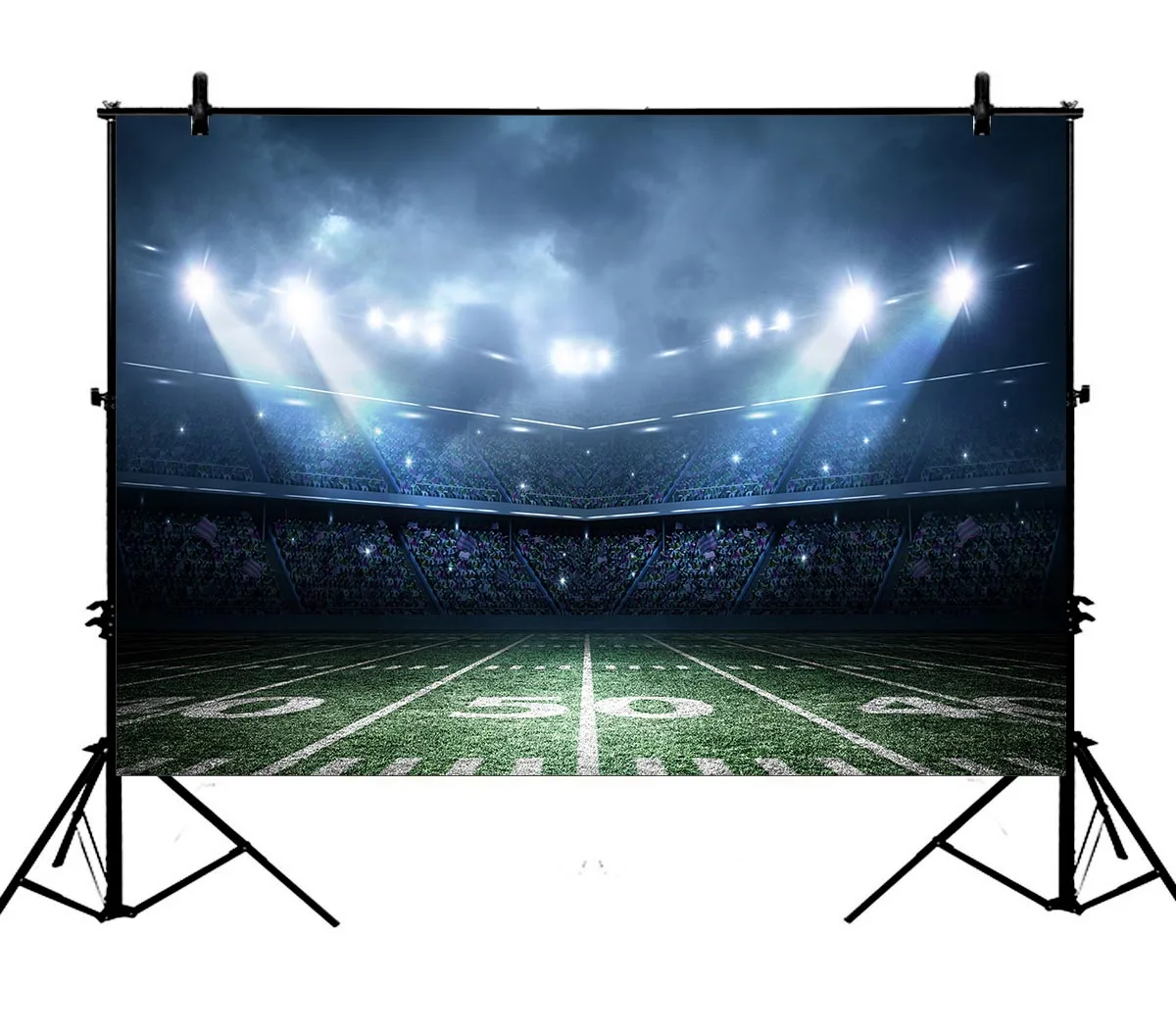 

5x7ft Football Field Spotlights Polyester Photo Background Portrait Backdrop