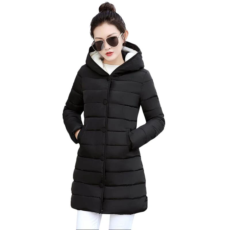 Chaqueta mujer, женский пуховик, новинка, зимняя куртка для женщин, толстая зимняя одежда, зимнее пальто, женская одежда, женские куртки, парки - Цвет: Черный