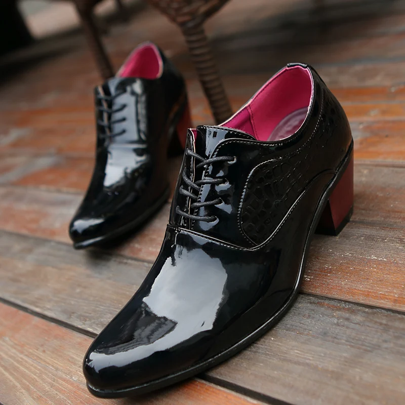Мужские кожаные туфли в итальянском стиле, визуально увеличивающие рост; Мужские модельные мокасины в деловом стиле; крутые мужские туфли-оксфорды с острым носком
