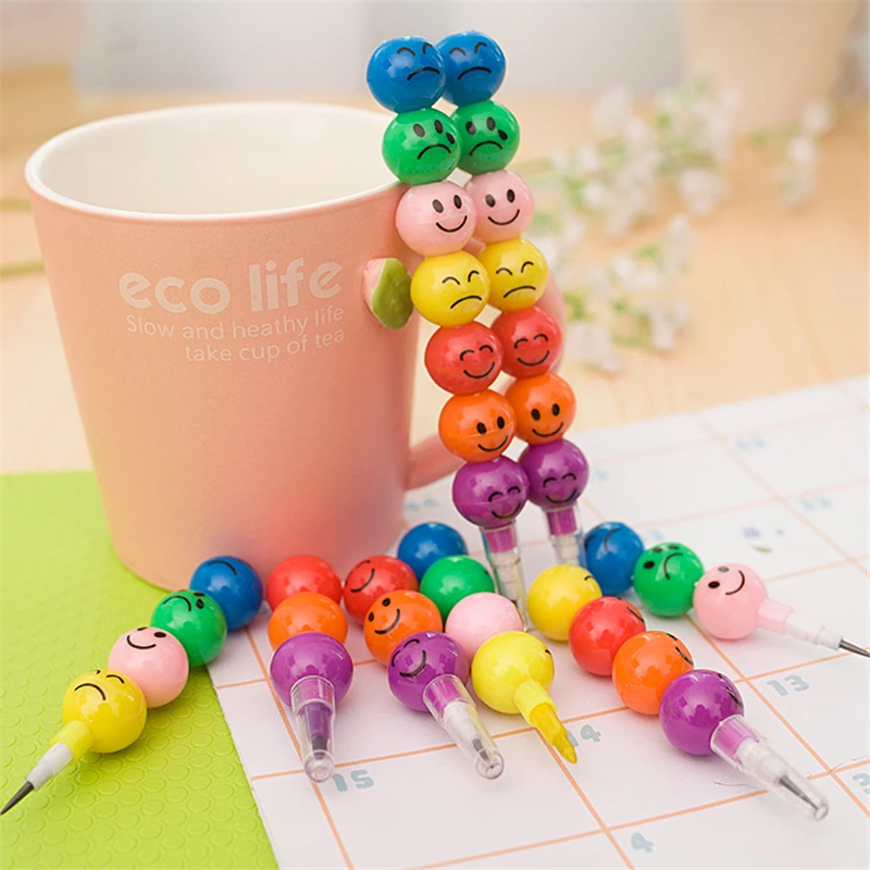 

Korea style pencil crayons lovely smiling face Tomatoes on sticks mechanical pencil stationery wholesale creative prize for