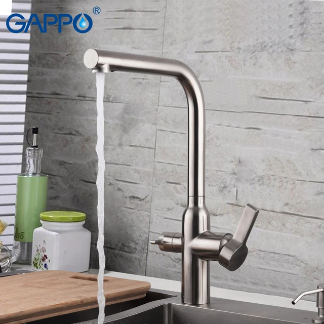 Best Offers GAPPO kitchen faucets deck mounted waterfall griferia faucet stainless steel mixer taps kitchen water mixer sink taps           