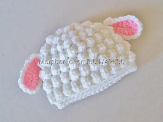 

handmade knitted baby cap hat newborn sheep photography props 5pcs/lot