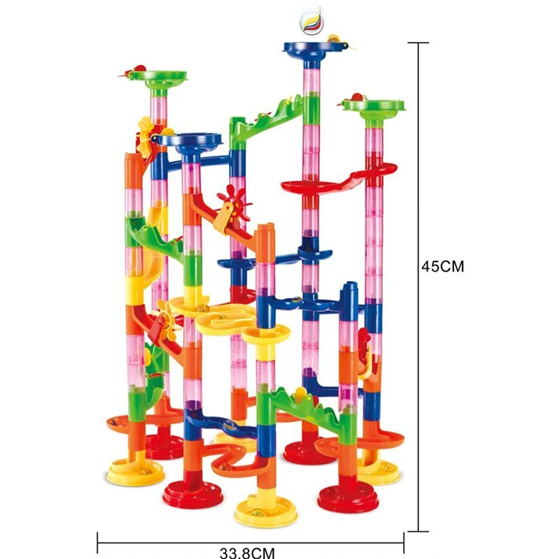 105 шт. DIY Строительство мраморный трек Запуск шары лабиринты трек строительные блоки детский подарок для ребенка развивающие игрушки