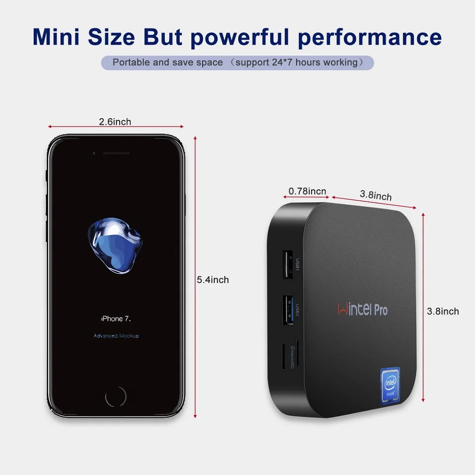 Wintel pro W8 мини ПК Intel atom x5 Z8350 Windows10 компьютерный модуль DDR для настольных