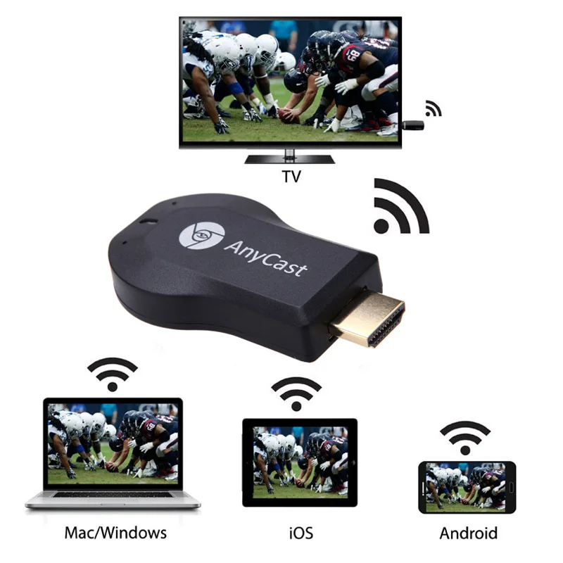 

HD 1080P AnyCast M2 Plus Airplay Wifi Display TV Dongle Receiver DLNA Easy Sharing Mini TV Stick for Android IOS WINDOWS