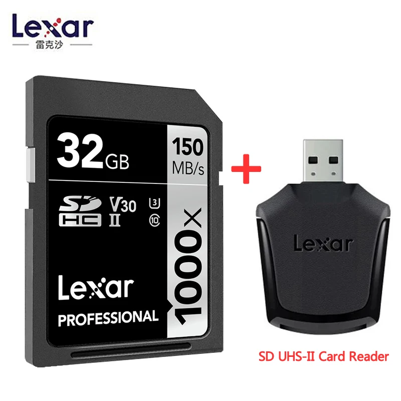Lexar 150MB/s 16GB 32GB SDHC 1000x SD Card 64GB 128GB 256GB SDXC UHS-II U3 Flash Memory Card For 3D 4K Digital SLR Camera HD Cam Lexar 150MB/s 16GB 32GB SDHC 1000x SD Card 64GB 128GB 256GB SDXC UHS-II U3 Flash Memory Card For 3D 4K Digital SLR Camera HD Cam