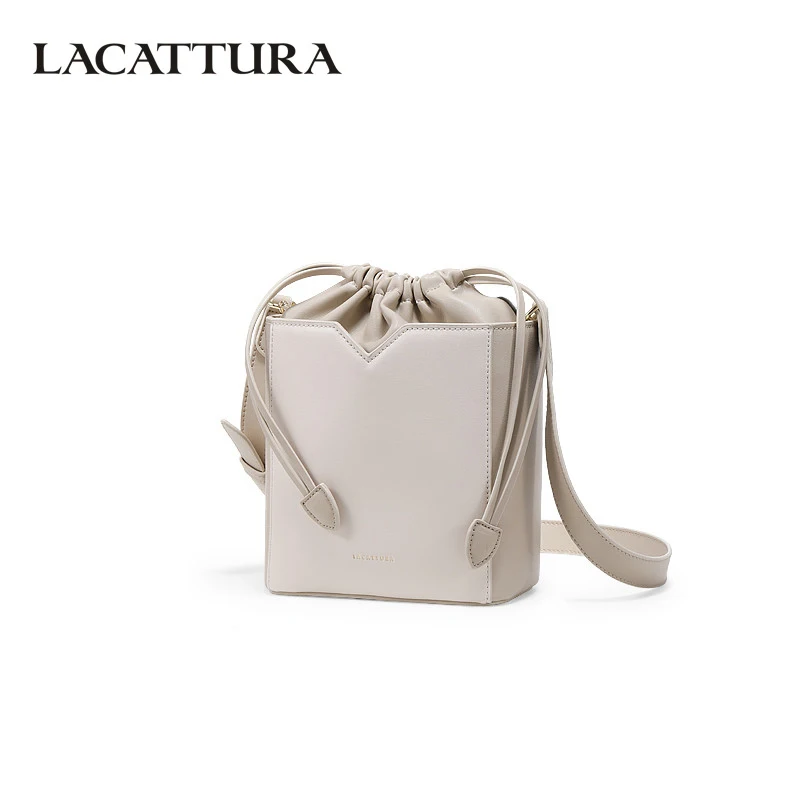 LACATTURA Mode Vrouwen Emmer Zak Minimalistische Ontwerp Womens Kleine Schoudertassen Hoge Kwaliteit Crossbody Tas voor Dames 2019 Nieuwe LACATTURA Mode Vrouwen Emmer Zak Minimalistische Ontwerp Womens Kleine Schoudertassen Hoge Kwaliteit Crossbody Tas voor Dames 2019 Nieuwe