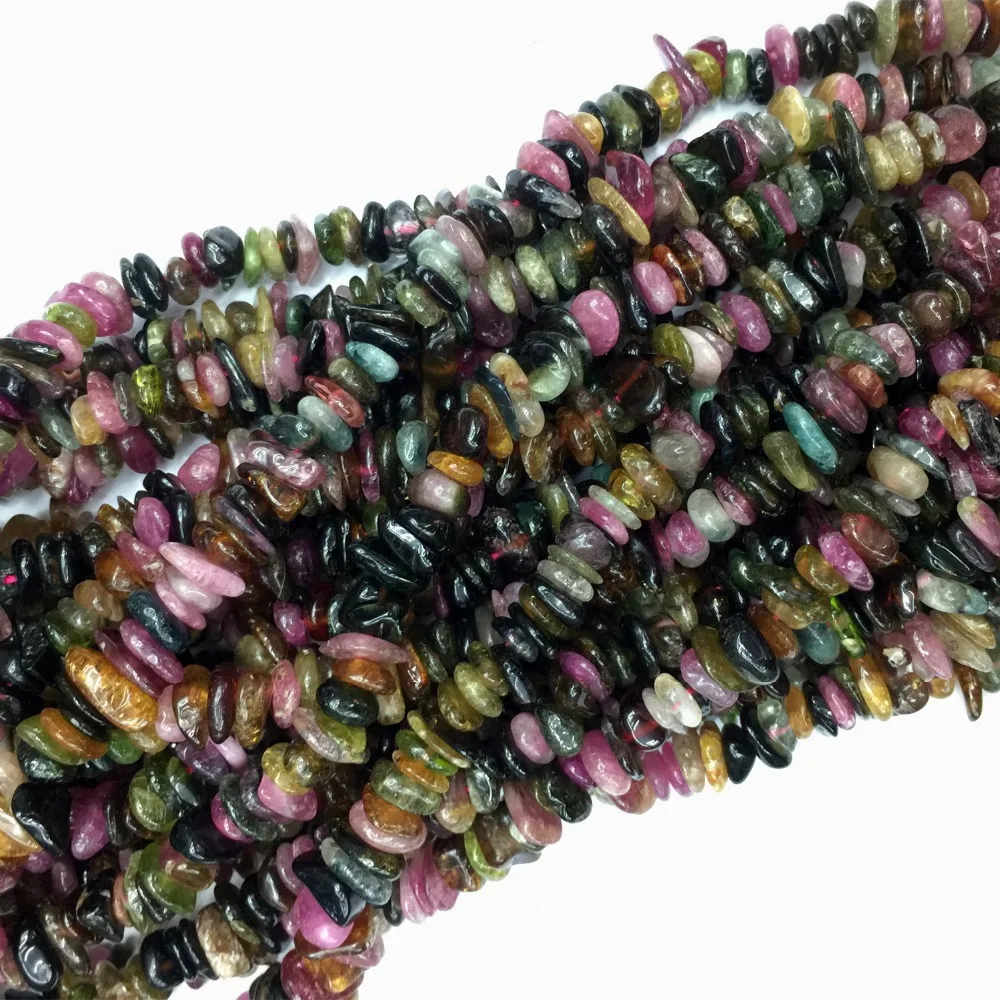 

Natural Genuine Multicolour Green Pink Red Yellow Green Blue Tourmaline Nugget Chip Loose Beads Fit Jewelry 3x8mm 15" 05781
