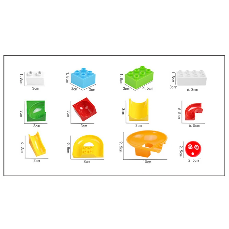 52-296 шт мраморный трек бегать лабиринт мяч трек строительные блоки пластиковая воронка горка большой размер кирпичи совместимый блок