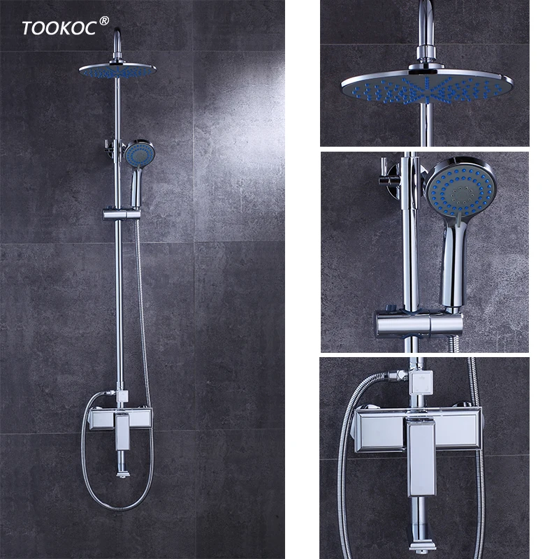 TOOKOC Ванная комната смеситель для душа смеситель повернуть поднимаясь холодной и горячей воды Ванна Носик стену осадков Насадки для душа
