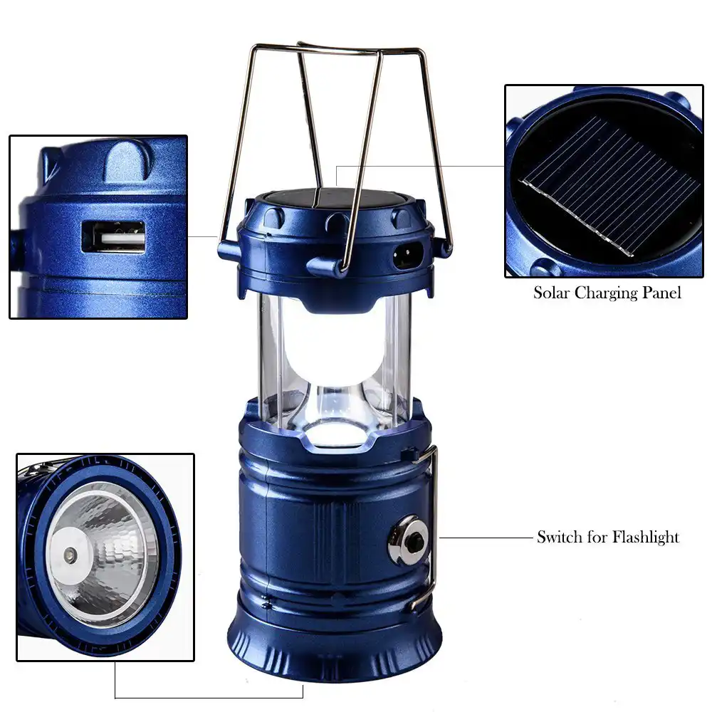 Solar Camping Lamp Portable Clip On Magnet Umbrella Light White LED Lights K6I2