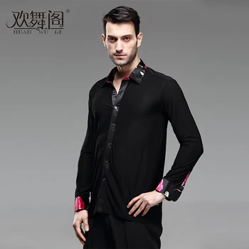 

2018 new male adult Latin dance SHIRT MENS shirts Latin training clothes modern dance Rumba cha-cha Samba Jive ballroom shirt