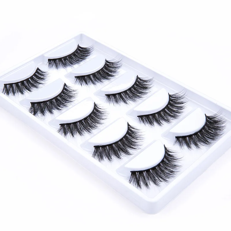 

NEW 5 pairs Handmade 3d mink lashes short False Eyelashes Cross Messy Dense Natural Eye Lashes Stage Makeup False Eyelashes