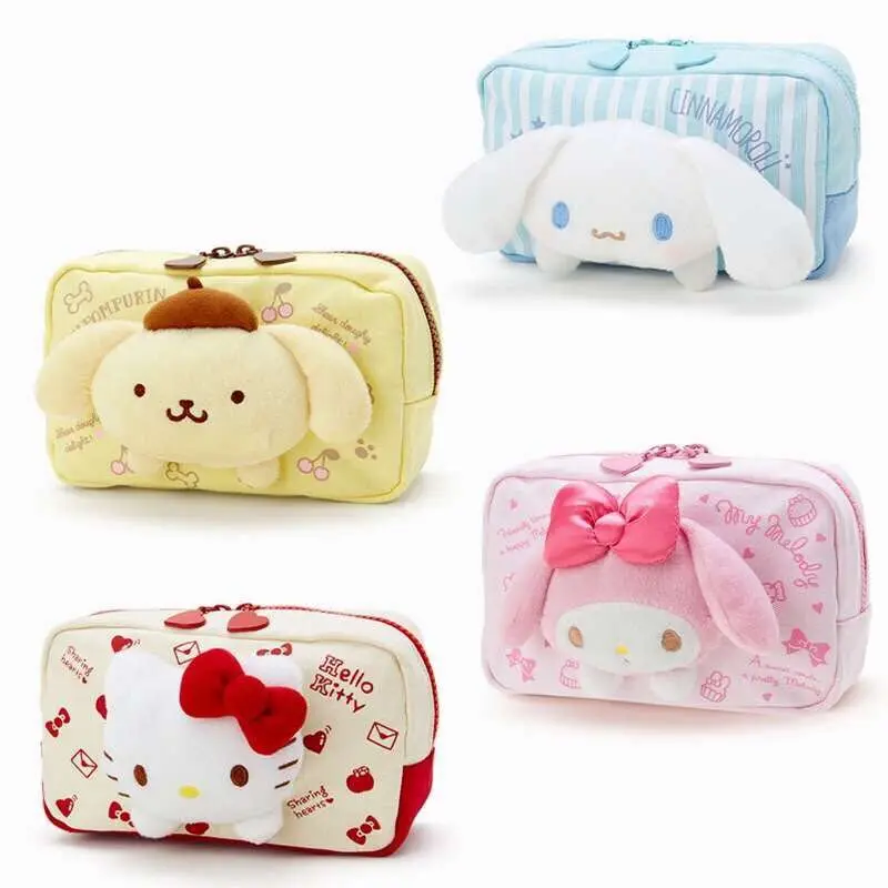 Cartoon Japan Hello Kitty My Melody Cinnamoroll Dog Pudding Dog Cosmetic Bags Storage Travel Pouch Girl makeup bags Pencil case