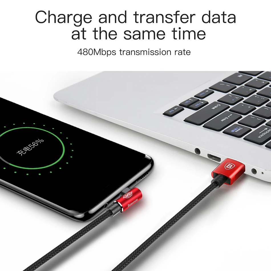 Baseus نوع usb-C كابل ل samsung Note8 S8 شياو mi A1 الهاتف المحمول نوع C سريع كابل شحن usb نوع C كابل الشاحن