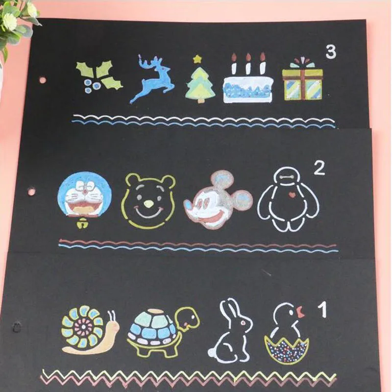 8pc Openwork Painting Template Craft Coloring Embossing Accessories Stencils DIY Scrapbook Decor Reusable Office School Supplies |