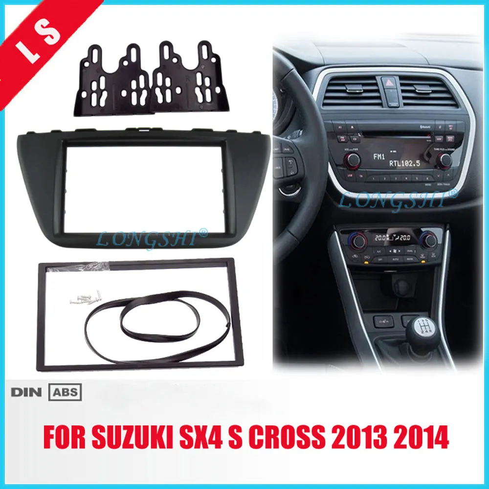 

High Quality 2Din Fascia For SUZUK SX4 S CROSS 2013 2014 Radio DVD Stereo Panel Dash Mounting Installation Trim Kit Frame 2 din