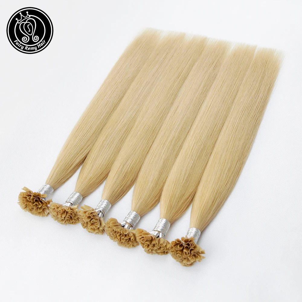 Фея Волосы Remy 0 8 г/локон 16 &quot18&quot с u образными клипсами для фиксации накладные