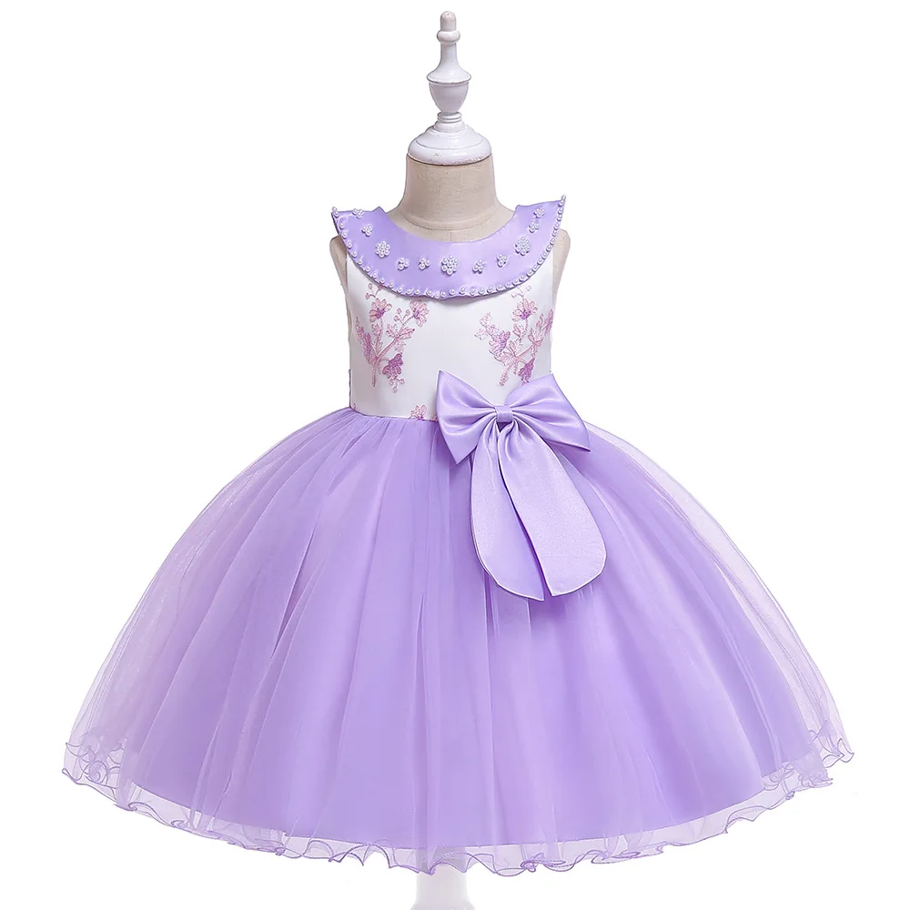 

Cute A-Line Sleeveless Flower Girl Dresses For Wedding Tulle Light Purple First Communion dresses 2019