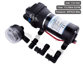 

17LPM, 40PSI Agricultural Spraying Water Pump 110V Self-priming Diaphragm Pump for RV/Yacht, Distillation Equipment