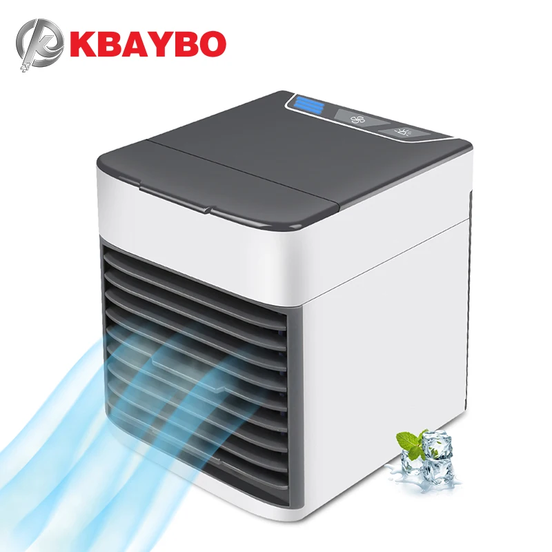 

KBAYBO USB Air Conditioning Fan Mini Air Cooler Refrigeration Mobile portable air conditioner with 7 Colors LED light for Home