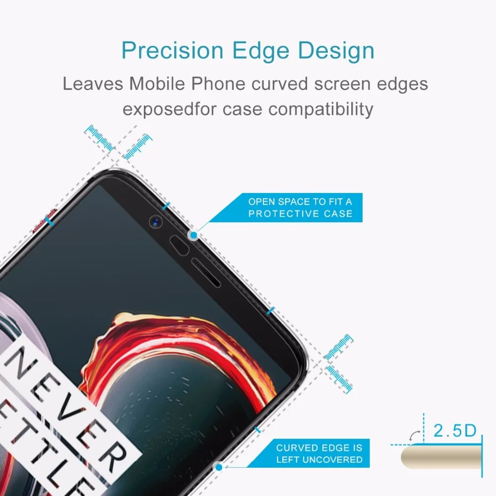 Экран протектор для Oneplus 5T 0 26 мм 9H твердость поверхности 2.5D с округленными