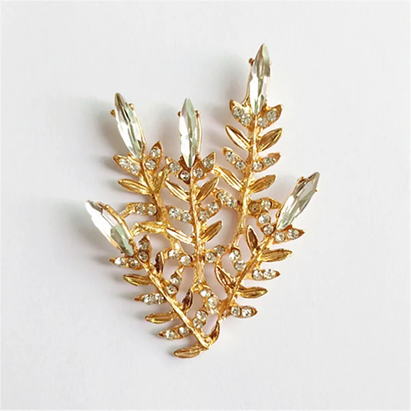 

10 PCS 4.8cm*6.7cm Fashion Metal Alloy Crystal Rhinestone Branch Connectors Charm For Jewelry Making