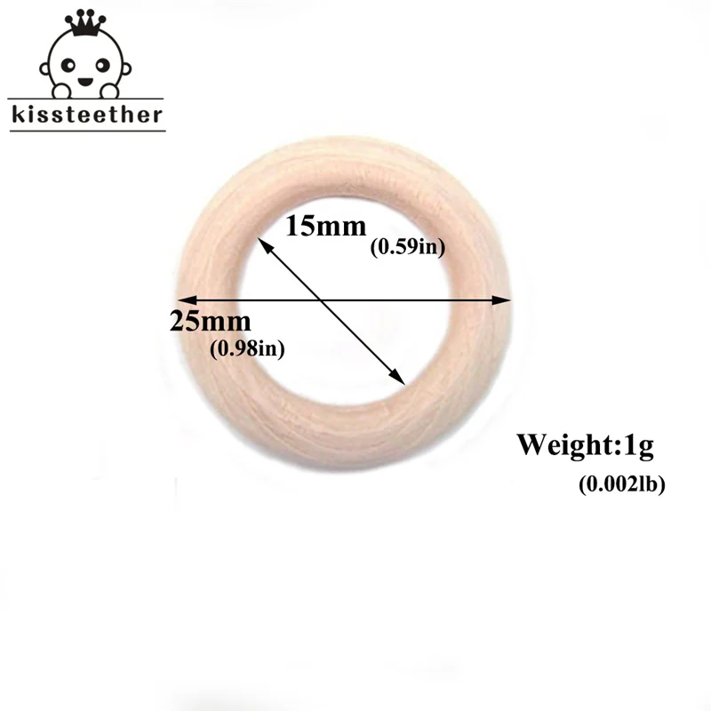 20 штук деревянный зубное кольцо ребенка прорезыватель 25-98 мм DIY ...