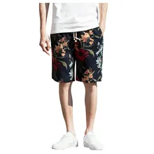 Womail, новинка, мужские шаровары, повседневные, льняные, черные, широкие, широкие, с принтом, модные шорты, Прямая поставка Ap30